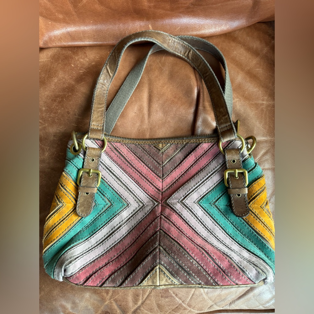 Fossil Lola patchwork satchel bag